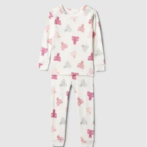 Baby Girl Teddy Bear Organic Cotton Pajama Set Size 3-6 Months